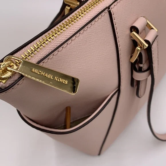 MICHAEL KORS CHARLOTTE LARGE TOP ZIP POWDER BLUSH - Picture 14 of 16